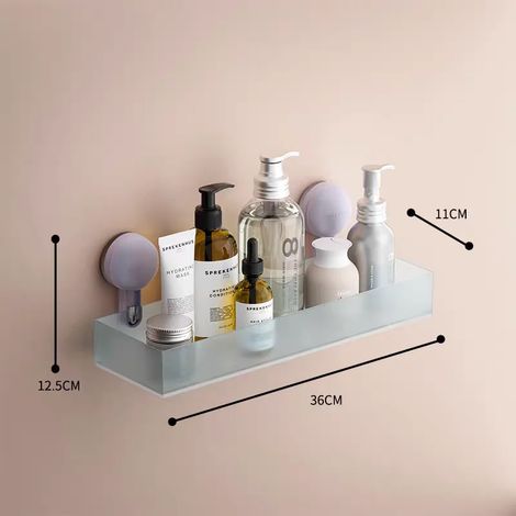 (bleu) Étagères de salle de bain sans perçage, support de rangement de douche en plastique, organisateur de toilettes tendance, accessoires de salle de bain et de cuisine (1/5)