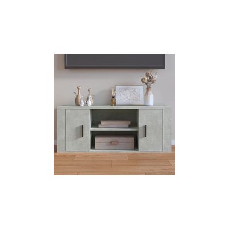 Meuble TV Gris béton 100x35x40 Bois d'ingénierie (1/5)