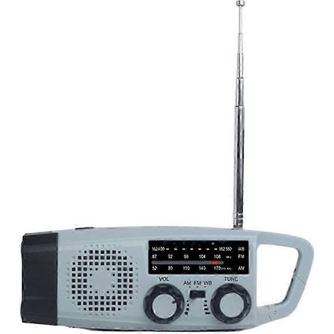 Radio d'urgence multifonctionnelle à énergie solaire avec bande AM/FM, grande lampe torche, générateur à manivelle, DO portable (1/5)
