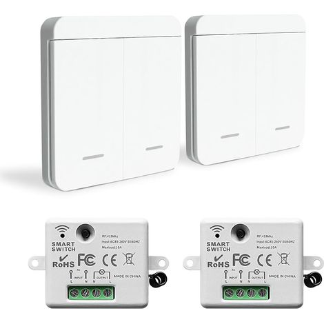 Drahtlose Schalter, drahtlose Fernsteckdosen, RF-Sender-Sicherheitsschalter und 10A-Empfängersteuerungen für die einfache Installation von Leuchten bis zu 1000W. (1/3)