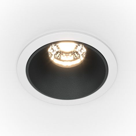 Maytoni Alfa LED Downlight Encastré Rond Dimmable Blanc, Noir, 500lm, 4000K