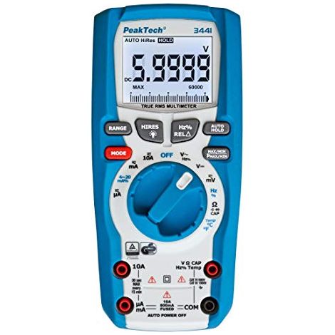Multimetro peaktech 3441 TRMS IP67 59999 conteggi (1/4)