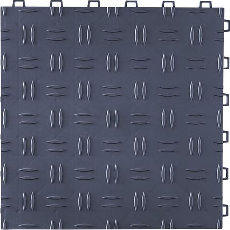 Dalle de Garage Emboîtable, 30x30x1,35 cm, Lot de 25, Revêtement de Sol Antidérapant Double Face, Gris Anthracite, pour Ateliers, Sous-sols et Garages (1/5)