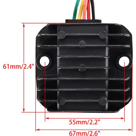 5-pin voltage regulator rectifier compatible with GY6 CG 125cc-250cc ATVs, off-road vehicles, and go-karts. (1/4)