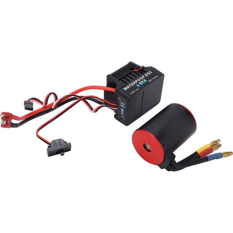 Kit moteur RC 3650 4300kv, variateur électronique de vitesse (ESC) 60A, sans balais et étanche, avec fiche banane 4 mm pour voiture RC 1/8 et 1/10. (1/5)
