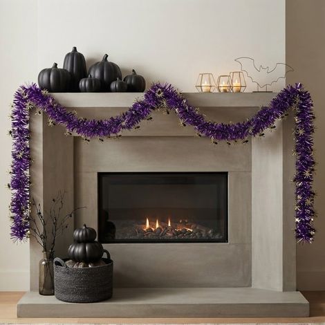 1.8m Halloween Purple Spider Tinsel Garland (1/2)