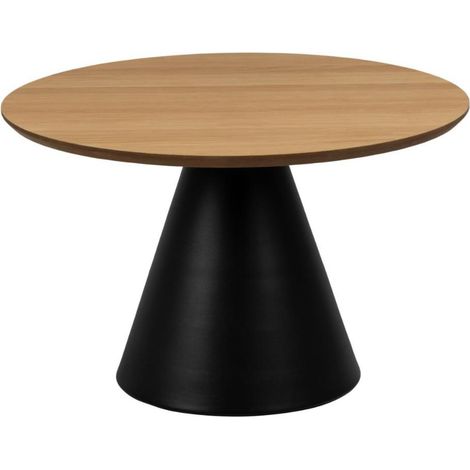 Table basse ronde en bois et métal noir D65 - GIROLLE (1/4)