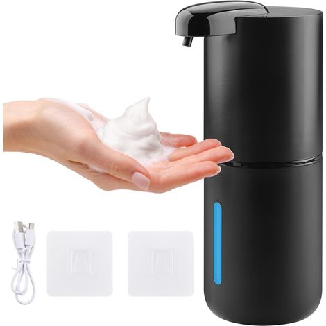 Distributeur de Savon Automatique, 380ML Électrique Distributeur Savon Mousse Mural avec USB Rechargeable IPX5 Étanche Convient pour Cuisine, Salle De Bain, Ecole, Hôtel (1/5)