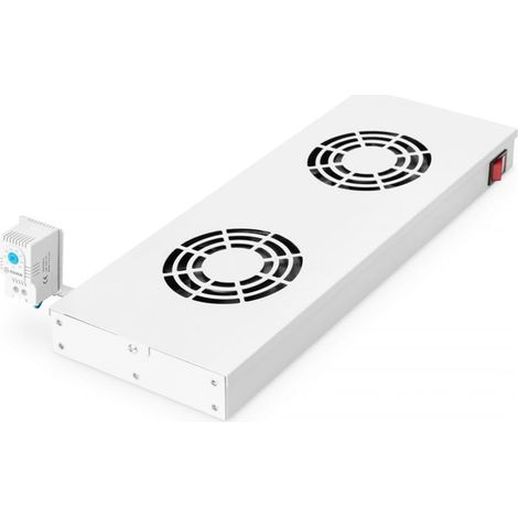 Equipar Lüftermodul 19" para Serverschränke. 2xLüfter RAL7035 (1/3)