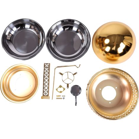 Chafing dish rond 8L en acier inoxydable doré, idéal pour les réceptions, mariages et traiteurs. (1/5)