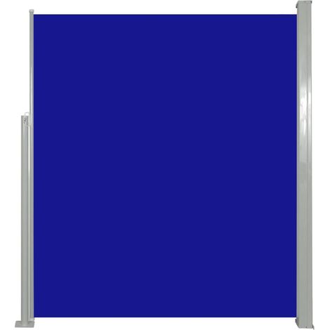 Toldo lateral retráctil/protección visual para patio jardín terraza balcón 160 x 500 cm azul 020007093