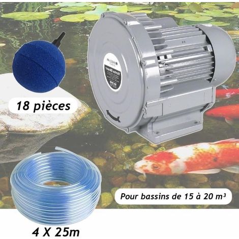 Kit Bassin Pompe à Air Vortex Turbine 15000 l/h + 18 Boules Diffuseurs Bassins De Jardin (1/5)
