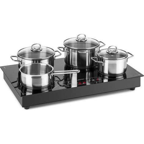 Klarstein Deejay Placa de inducción 3500W vitrocerámica Touch Cocina Electrica Potente Negra
