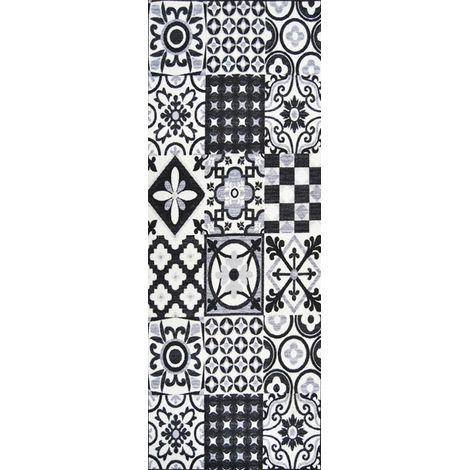 Tapis salon et chambre 50x100 noir rectangle tissé UTOPIA (1/3)