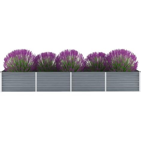 Garten-Hochbeet Verzinkter Stahl 320x80x45 cm Grau