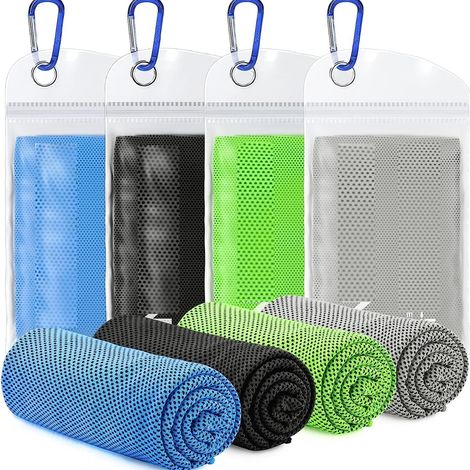 Kühlendes Handtuch (100 x 30 cm) für Nacken und Kopf, weiches und atmungsaktives Handtuch für Yoga, Camping, Laufen, Training und andere Aktivitäten (1/5)
