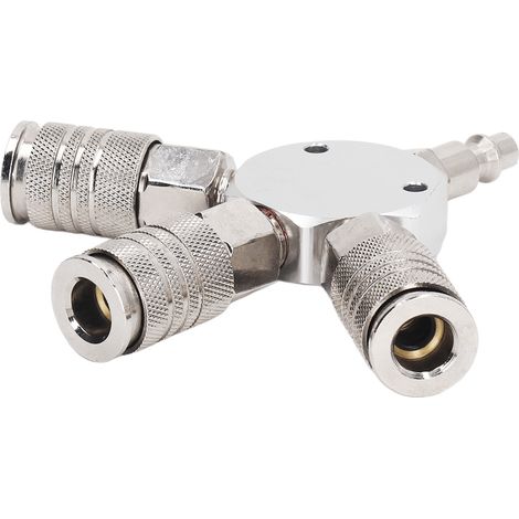 Raccord en T américain 1/4" NPT, raccord rapide pneumatique en T à quatre voies (1/5)