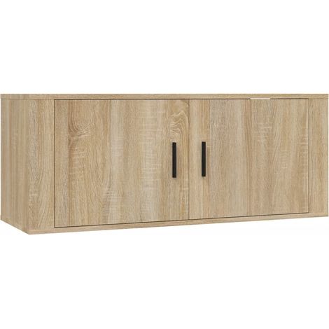 vidaXL Mobile Porta TV a Parete rovere sonoma 100x34,5x40 cm (1/5)