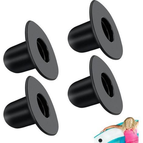 Lot de 4 bouchons de rechange pour piscine hors sol,bouchons de rechange pour paroi de piscine,de pompe à filtre compatible avec Intex et Bestway,noir (1/4)