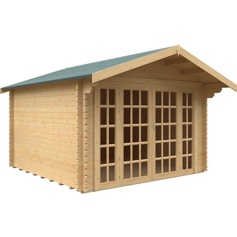 12x12 Balmoral 44mm Cabin - L355 x W355 x H271.9 cm - Solid Wood/Softwood/Pine - Natural
