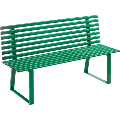 Andrys Panchina Giardino con Schienale 150x50x82 Zincata Verde