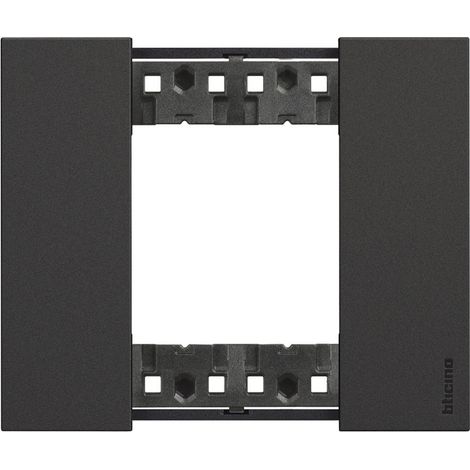 LIVING NOW PLAQUE 2 PLACES MODULES, NOIR BTICINO KA4802KG