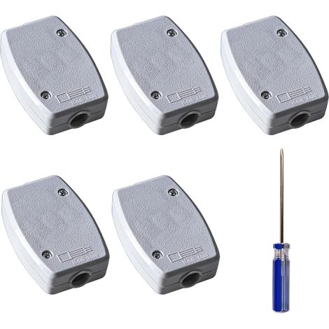 5 Pièces Boîte de Jonction à 3 Pôles Blanc 13A 250V Boite Raccordement Etanche Commode Connecteur de Câble électrique Réutilisable pour Appareils Electriques Fils Terrasse Piscine Familiale (1/5)