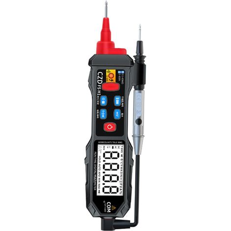 Multimètre Numérique de Type Stylo, Multimètre LCD Portable à Gamme Automatique, Testeur de Tension CA/CC et de Résistance avec Lampe Torche (1/5)