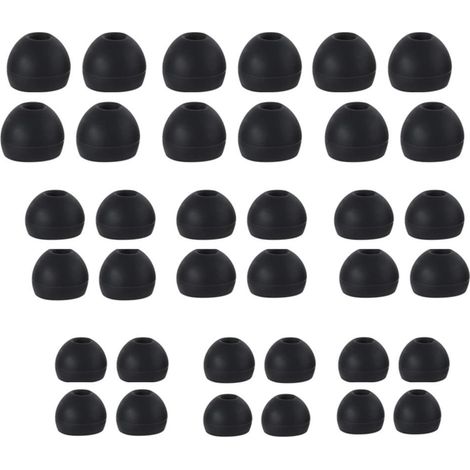 Coussinets d'oreille en silicone pou intra-auriculaires 4,5-6 mm 3 tailles 18 paires Black (1/5)