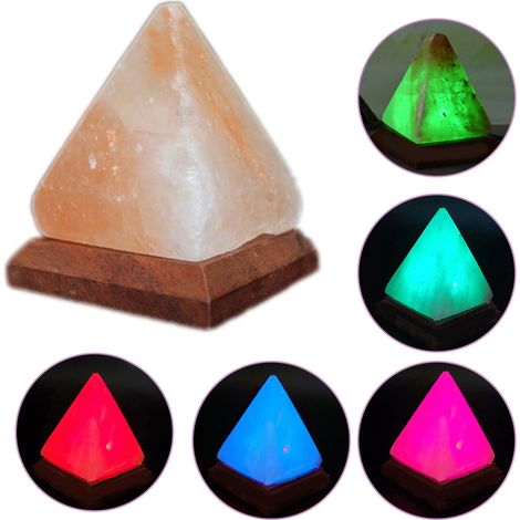 Lampe de sel de l'Himalaya avec chargeur USB, purificateur d'air et lumière colorée changeante (1/5)