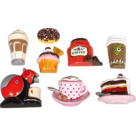 RAYHER - STAMPO PER COLATA - CAFFE' E DOLCI - 8 MOTIVI 3-6,5cm 23,2x18,3cm