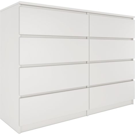 Hucoco – Commode contemporaine 40x138x97 – 8 tiroirs coulissants – Structure en panneaux de particules mélaminés – Résistante aux rayures et humidité (1/6)