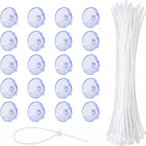 20 Ventouses &50 Coliers de Serrage transparents pour Aquarium – Fixation solide pour Tuyaux, Support Plante, Zéro perçage, Accessoire Paroi Verre