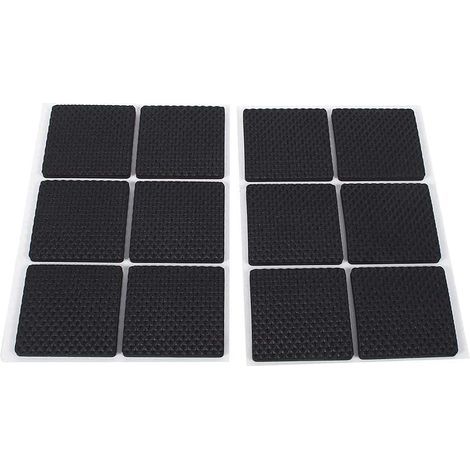 Rubber Pads for Furniture Legs, Lightweight Self-Adhesive Furniture Protector Pads, Table Leg Protectors, Cushions for Chair and Sofa Legs, 24 Pcs, Black (Size: 4.6CM) (1/5)