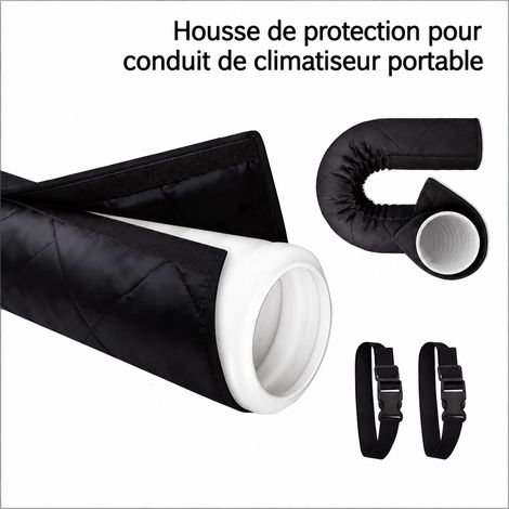 Housse isolante pour tuyau de climatiseur mobile noir avec bande auto-agrippante noir réf 2923 28 × 22 × 14 cm 200 g – Livraison gratuite