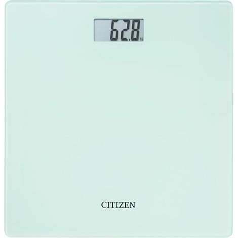 Citizen Balance Pese Personne Numérique, Pèse-Personne Corporel avec Technologie Step-On, Verre Trempé Ultra-Fin, Précision 0,1 kg, kg/lb/st, Blanc