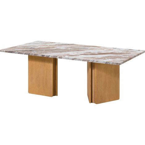 Couchtisch Mango 130x70x45 beige lackiert / Marmor beige LUGANO 103 (1/4)
