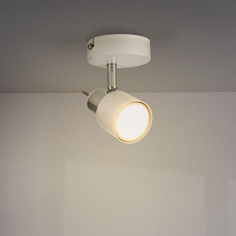 Plafonnier Série White 1 spot GU10, pour usage en intérieur sec IP20, convient pour salle de bain, salon, chambre et cuisine (Ampoule non incluse) (1/5)