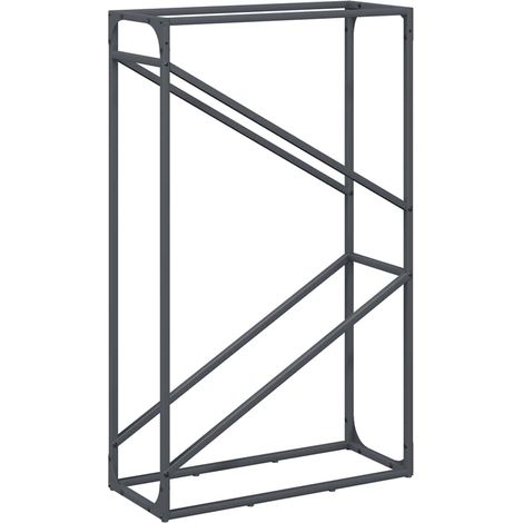 Portant de bois chauffage anthracite 60x25x100 cm