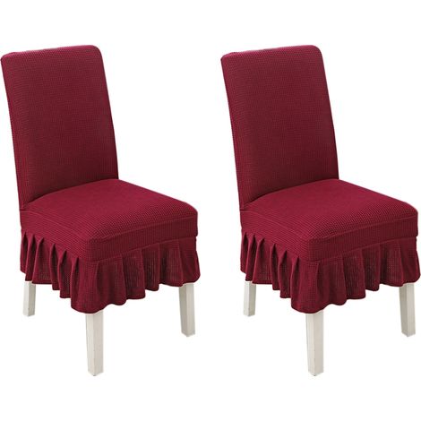 Housse De Chaise - Hauteur Du Dossier 45 À 55 Cm - Largeur Du Siège 38 À 45 Cm - Pour Salle À Manger Restaurant - Lot De 2 (1/5)