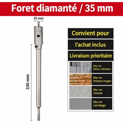 Scie trépan béton set 35 mm tige ronde tuyau 3/4 pouce (6 points) pour perforateur 1 g – Livraison gratuite (1/4)