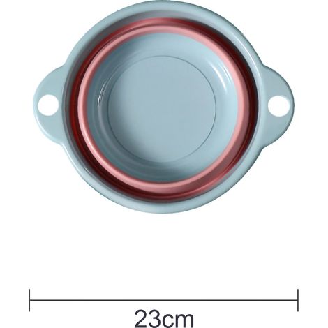 [Lavabo Folding] Doublé PP-TPR Bassine Portative pour Linge, Bébé, Végétaux - 4CM D'Épaisseur Bleu