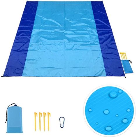 Manta de viaje para exteriores, Esterilla de playa resistente a la arena, Impermeable y plegable, Ligera y portátil, Lona de suelo, 200210 cm (1/5)