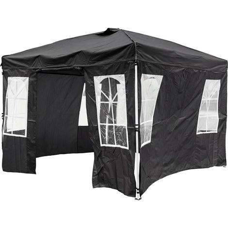 COSTWAY Tonnelle de Jardin Exterieur 3x3 m, pour Événements Camping (Noir)