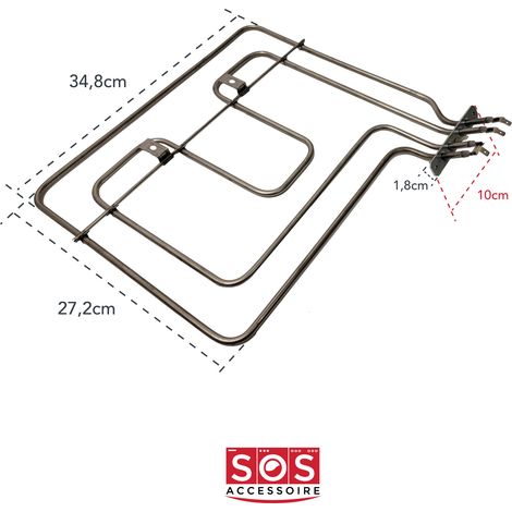 SOS Accessoire Résistance de voute/grill 1100W + 1100W pour Four, cuisinière 262900064 BEKO, ESSENTIEL B, FAR, GRUNDIG, LEISURE, LISTO (1/3)