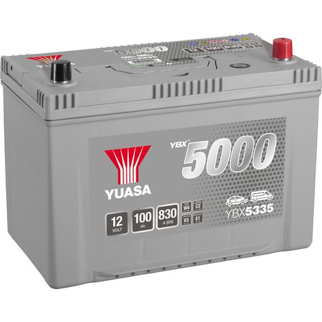 Yuasa – Batterie voiture 12V 100Ah 830A YBX5335 – Technologie Plomb Calcium – Sans entretien – Performance optimale dans toutes conditions (1/2)
