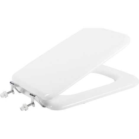 Asiento de inodoro blanco asiento para wc de mdf con tapa mod. Conca Fit (1/2)