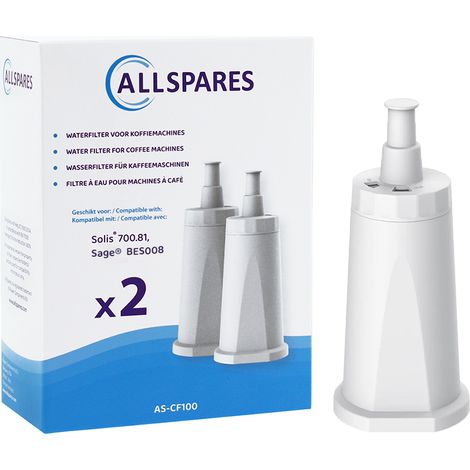 Filtro de agua AllSpares apto para cafeteras Sage, filtro de repuesto para Claro Swiss SES008 / BES008