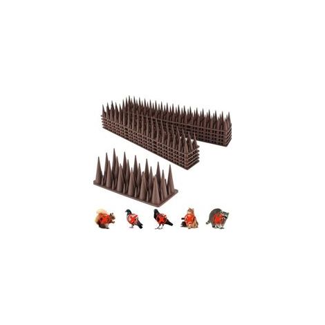 Lot de 20 répulsifs anti-oiseaux en plastique marron pour balcon, rebord de fenêtre, toit et clôture – Anti-pigeons pour la maison et le jardin
