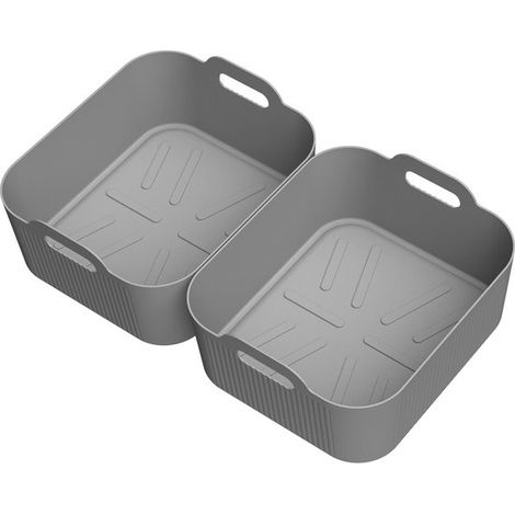 Adecuado para la bandeja de horno de silicona COSORI de 5L+5L, freidora de aire, bandeja doble tipo parquet, accesorios - gris (1/2)